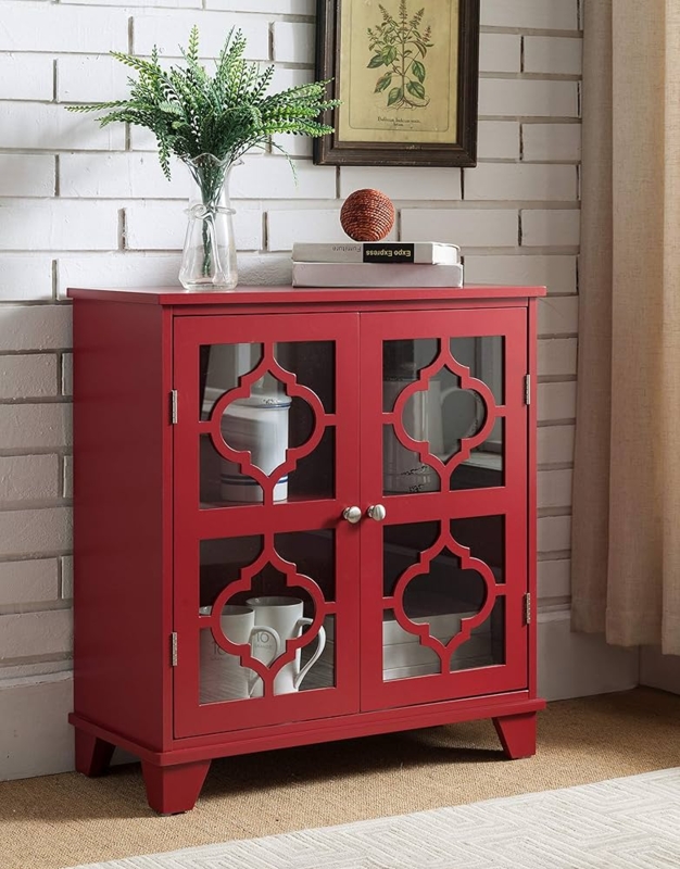 Sideboard Symmetrical Buffet Table With Drawers Lower Open Shelf