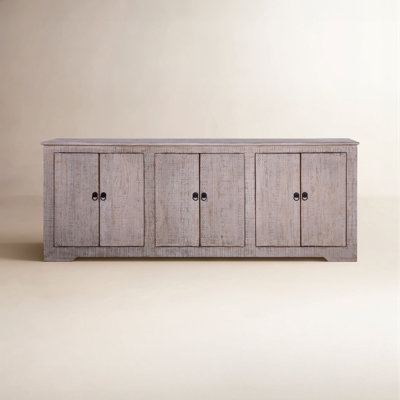 Sideboard Wide Radial Sunburst Carvings, Rustic Sunburst Styling