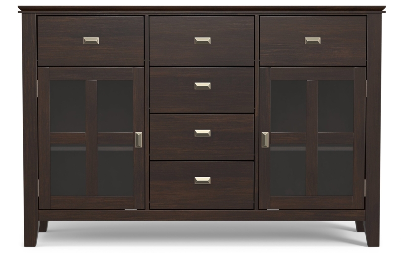 Sideboard with Espresso Finish and Symmetrical Storage Layout