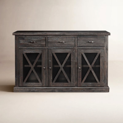 Sideboard with Plank Detailing Rustic Wood Farmhouse Buffet