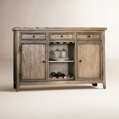 Sideboard with Plank Style Doors, Central Drawer Stack