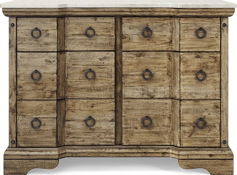 Sideboard with Reeded Panels and Stone Top, Organic Modern Layout