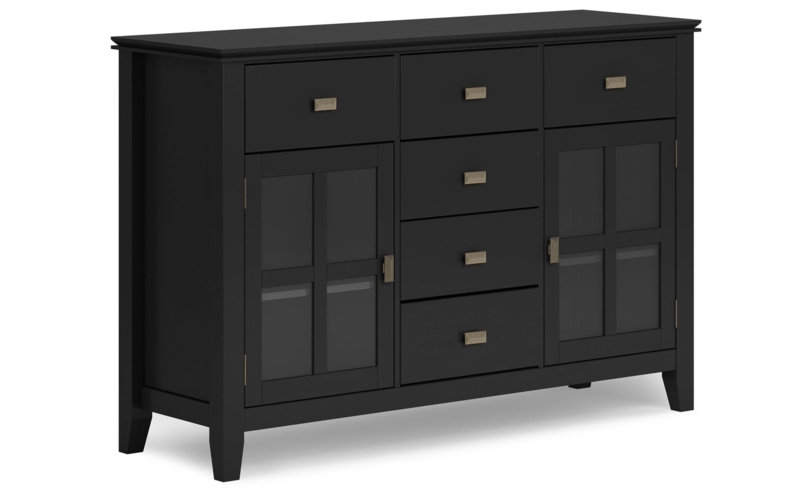 Sideboard with Shaker Panels in a Natural Aged Brown Finish