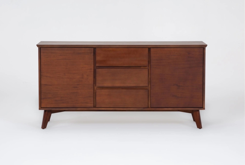 Sideboard with Splayed Legs Natural Wood Finish Retro