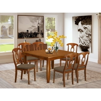 Simpli Home Malden 7 Piece Dining Set, Solid Mango Wood, Modern Turquoise  Blue Chairs -