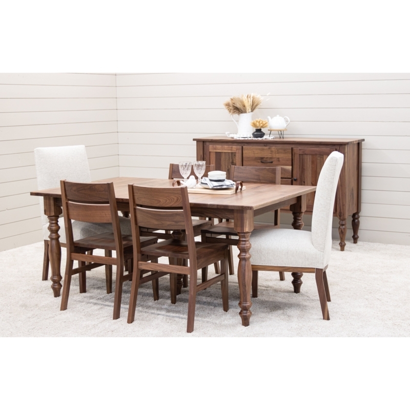 Slat Back Dining Chair Walnut Wood Curved Ergonomic Tapered Legs