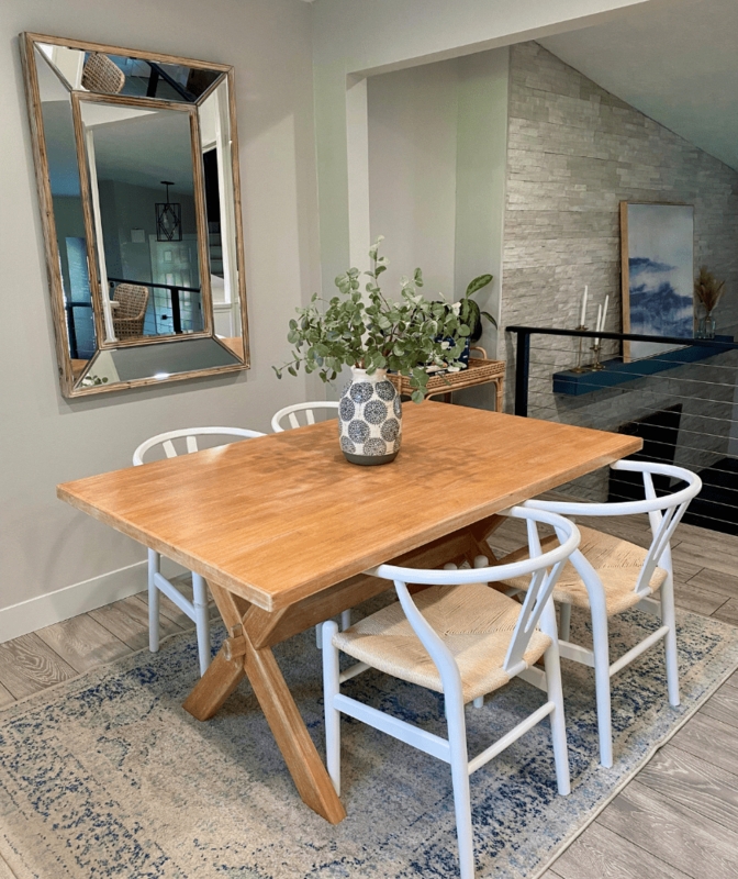 Small Space Dining Table Round Wood Upholstered Chairs