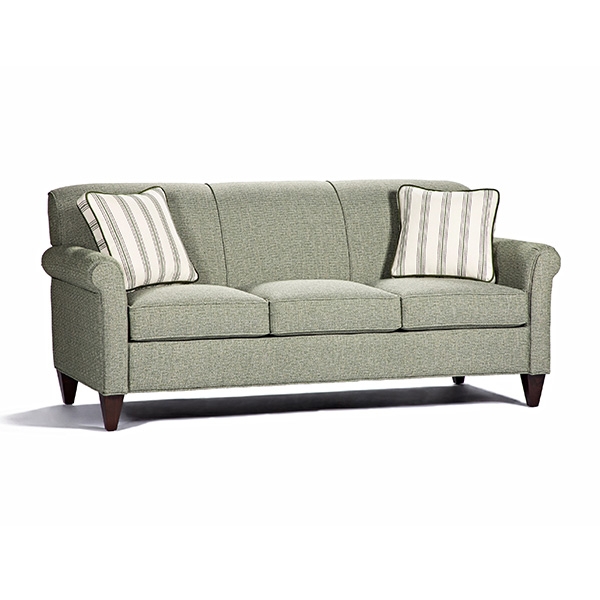 Sofa Cream Bench Seat Rolled Arms Casters Traditional Style