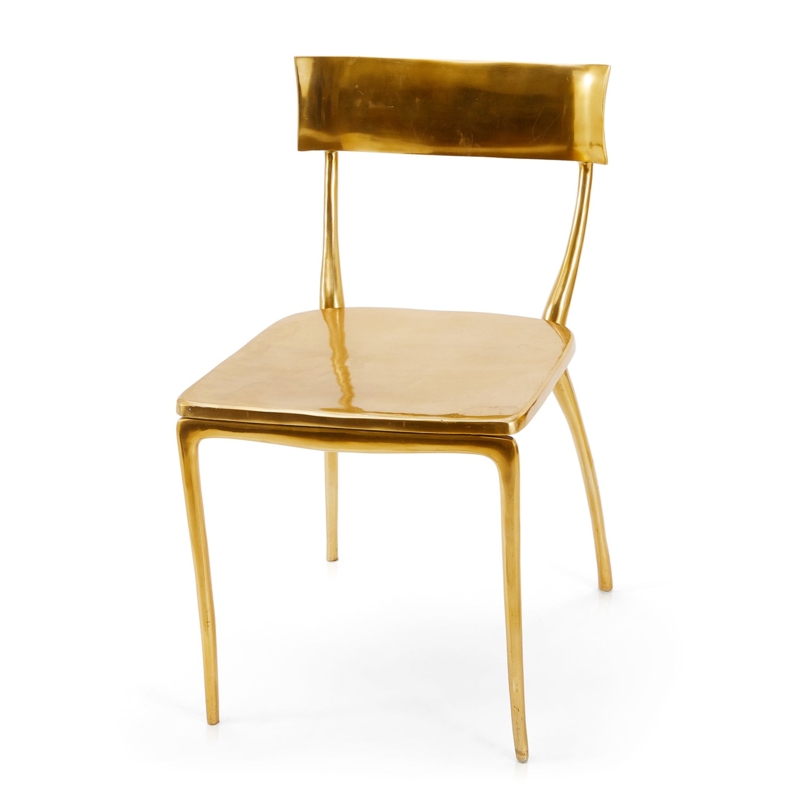 Solid Gold Metal Dining Chair - Gil & Roy Props
