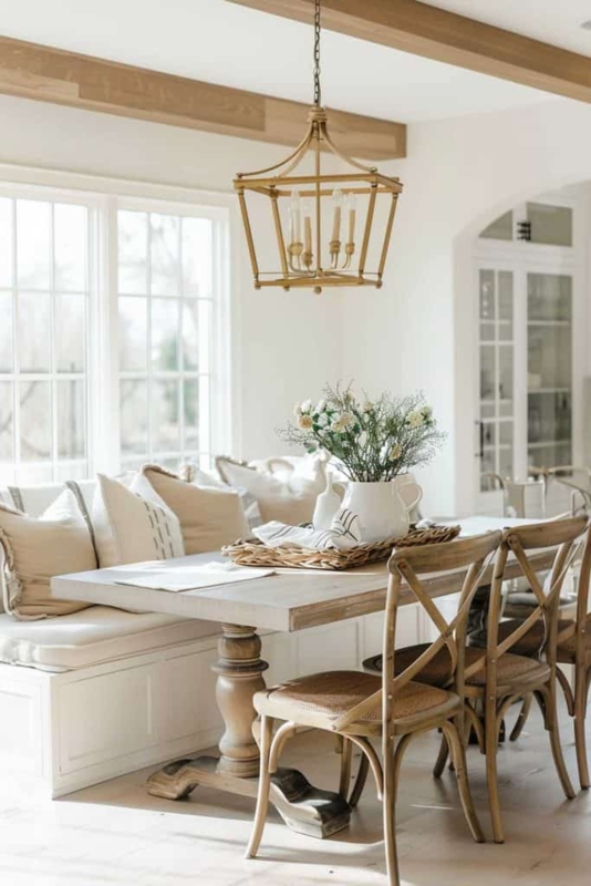 Sophisticated French Country Dining Set in Herringbone Room