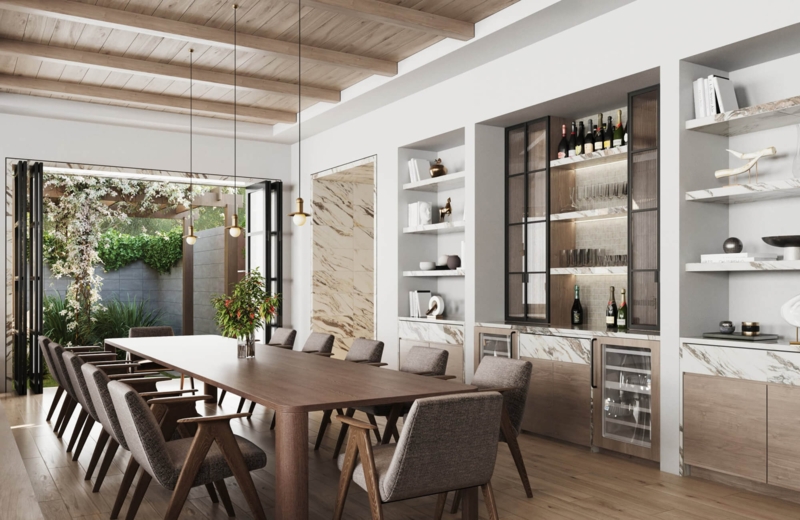 Sophisticated Moody Dining Room Decor with Charcoal Curved Back Chairs