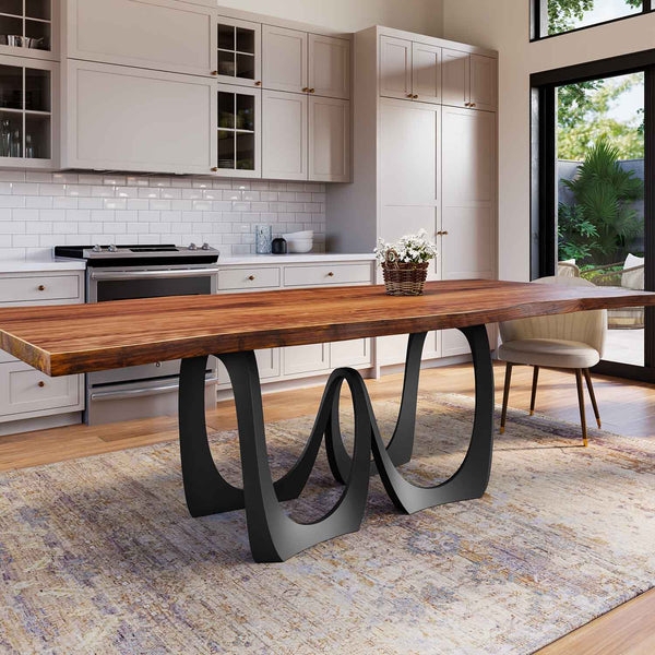 Table Base sculptural black metal ribbon design pedestal