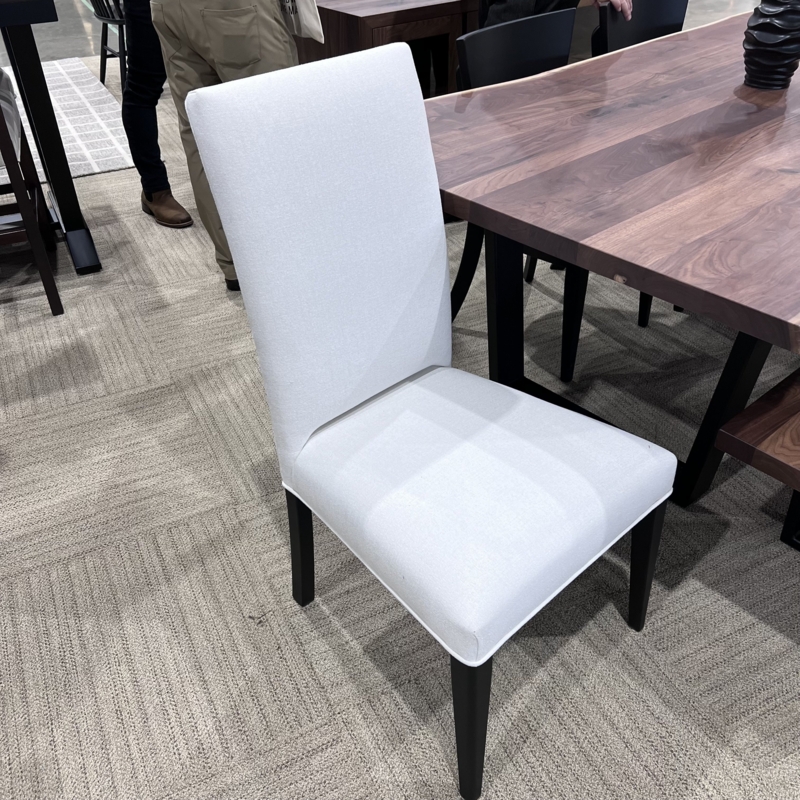 Tall Arched Back Parsons Dining Chair, Beige Upholstery