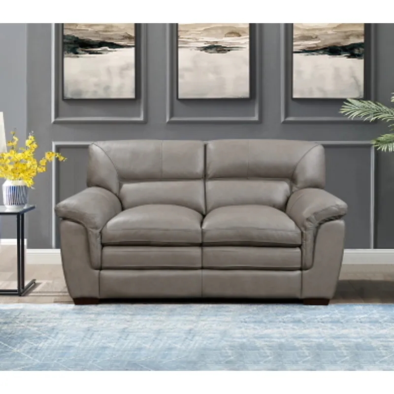 Textured Weave Loveseat with Track Arms and Block Feet, Small Sofa
