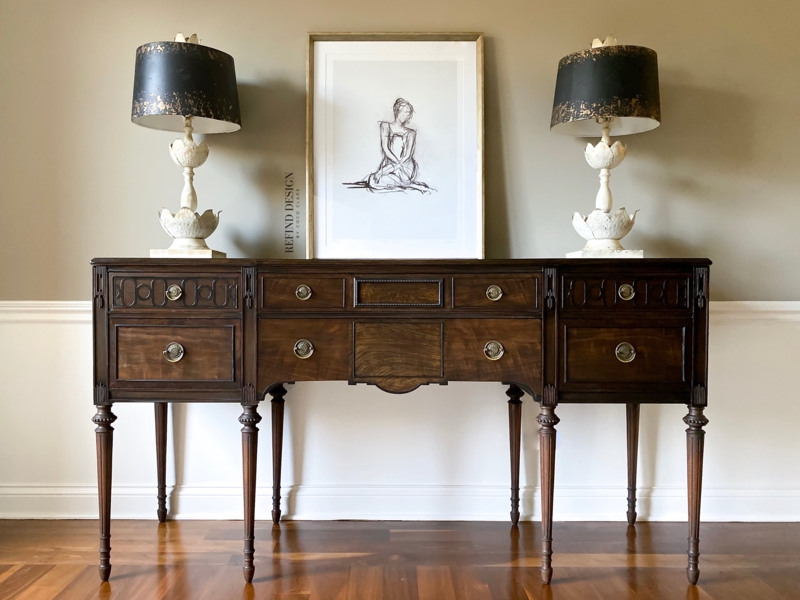 Traditional Sideboard with Unique Eight Leg Base and Carved Details