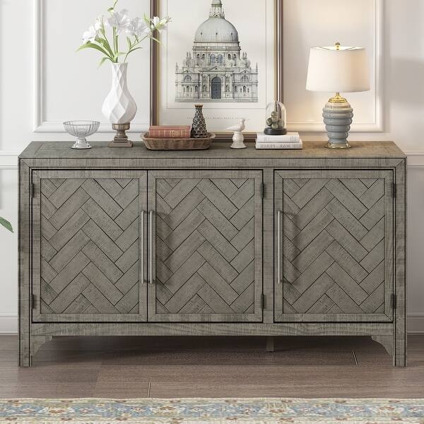 Traditional Storage Cabinet with Light Wood Veneer and Two Doors
