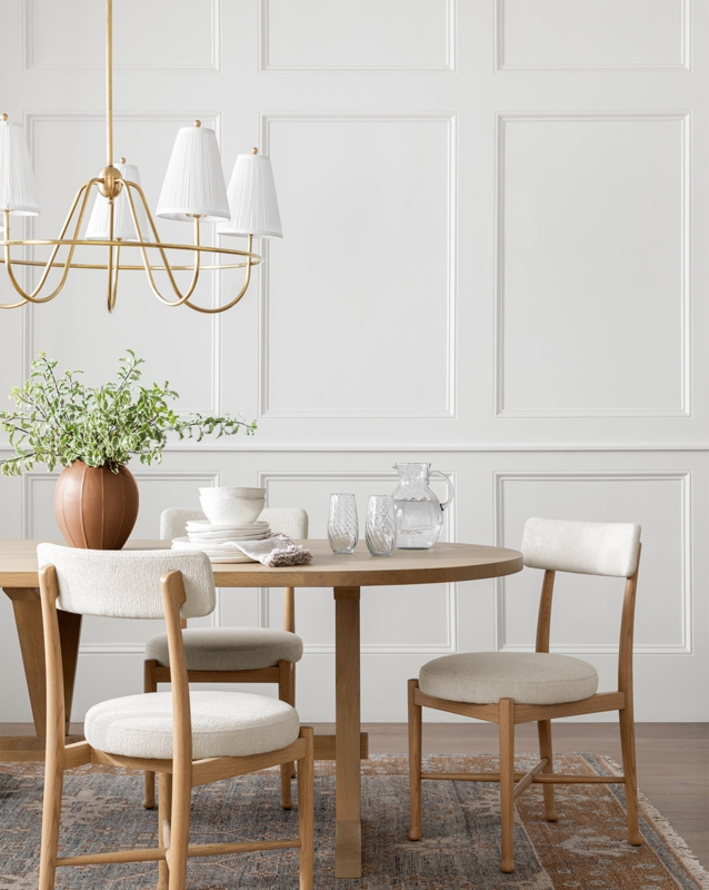 Transitional Dark Wood Dining Chair with Woven Cane Barrel Back