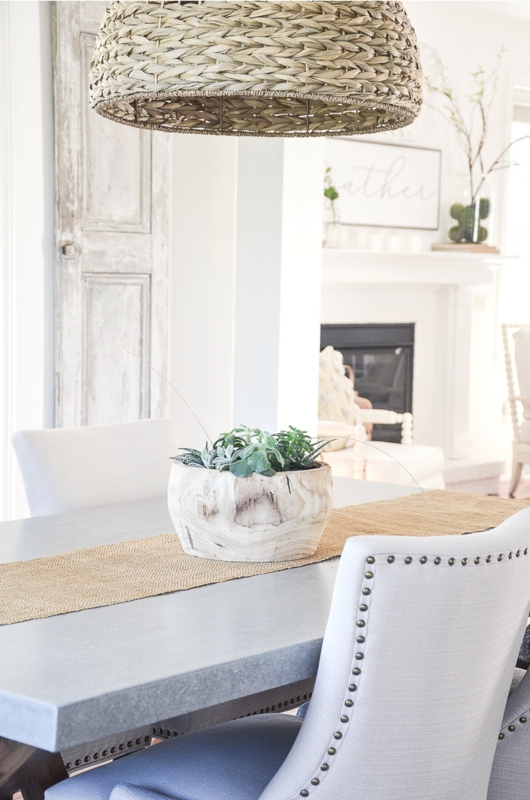 Transitional Dining Table Turned Trestle Base Two-Tone Finish