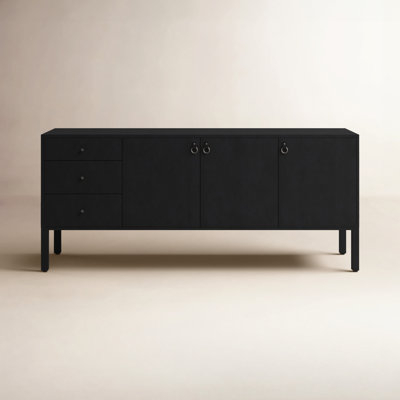 Transitional Four Door Sideboard with Raised Panel Details