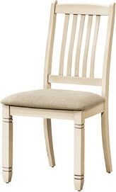 Transitional High Back Dining Chairs in Cream Linen-Like Fabric