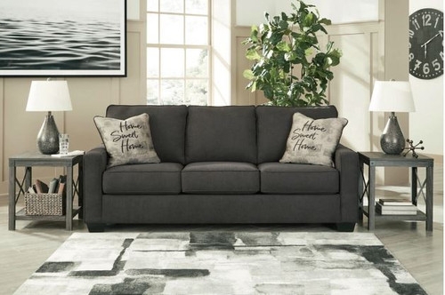 Transitional Loveseat Square Arms Tapered Legs Woven Texture
