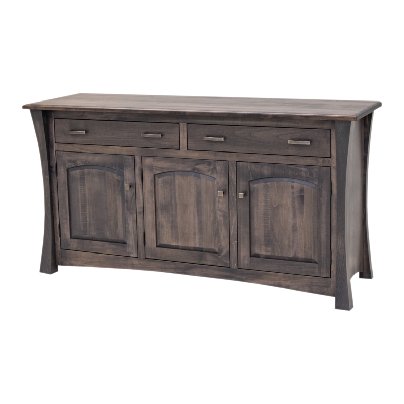 Transitional Maple Buffet with Recessed Panels and Flush Base