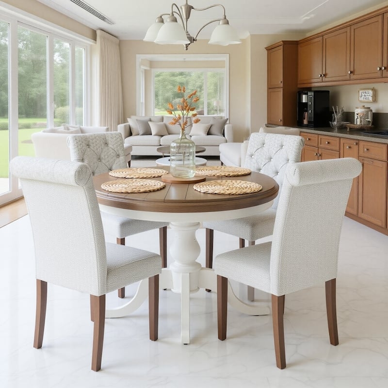 Transitional Style Button Tufted Parsons Dining Chair