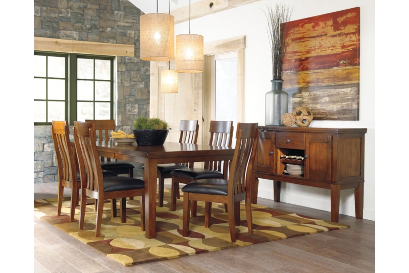 Transitional Wood Dining Chair, Rake Back, Upholstered Panel
