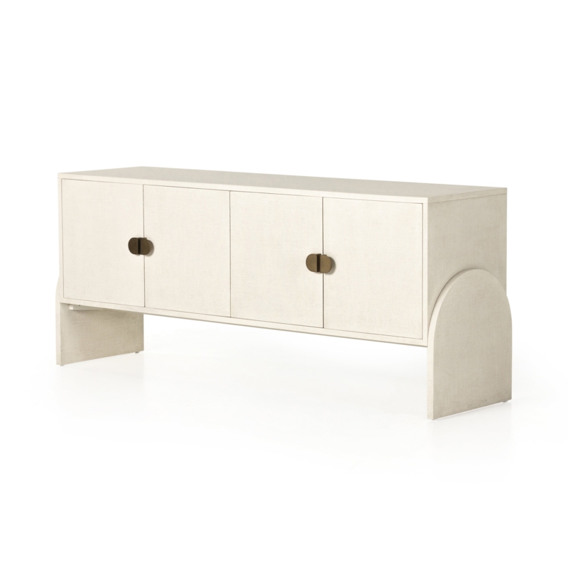 Transitional Woven Texture Sideboard with Rounded Edges