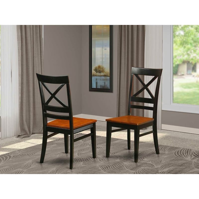 Two Tone Buttermilk Dining Chairs Pair Spindle Back H-Stretcher