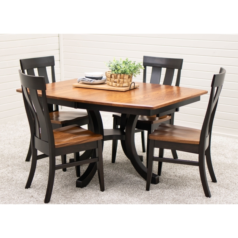 Two Tone Dining Chairs Spindle Back Wood Seat Farmhouse Style