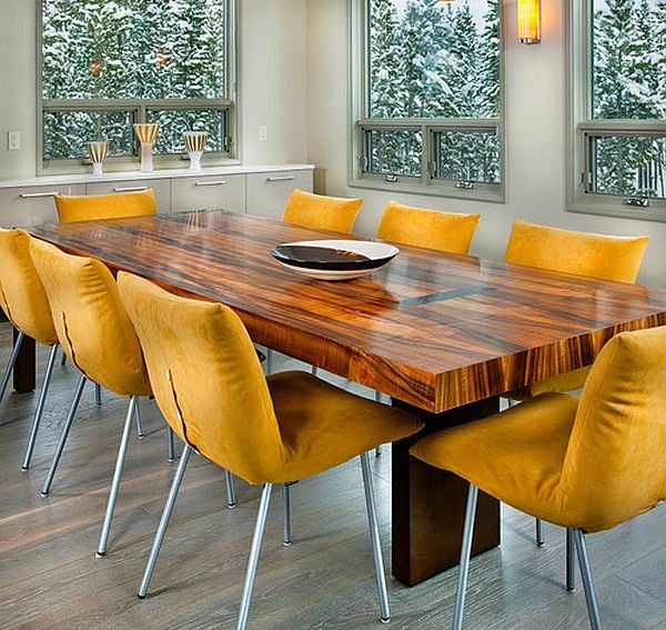 Vibrant Yellow Dining Chair, Sculptural Silhouette, Mid-Century