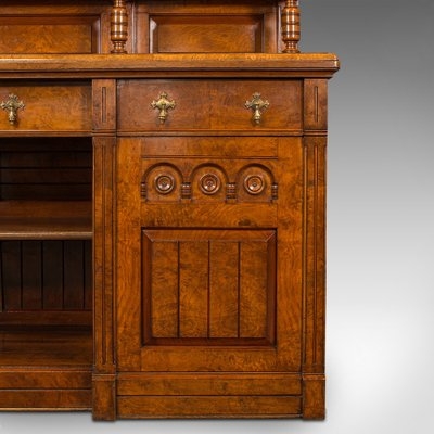 Victorian Antique Sideboard with Intricate Foliate Carvings