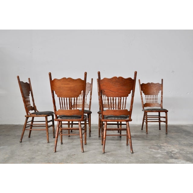 Vintage Spindle Back Dining Chairs Woven Rush Seat Stretcher Base