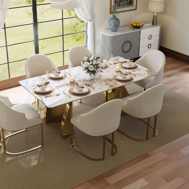 White Oval Dining Table with Glossy Double Pedestal
