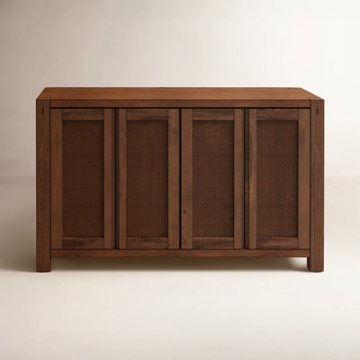 Whitewashed Finish Sideboard with Black Contrast Hardware