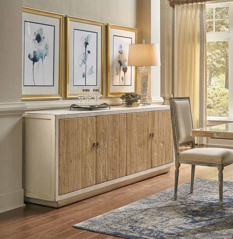 Woven Chevron Cane Sideboard Splayed Legs Mid-Century Modern Credenza