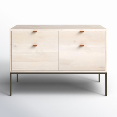 4-Drawer Vertical Filing Cabinet in Light Wood Grain