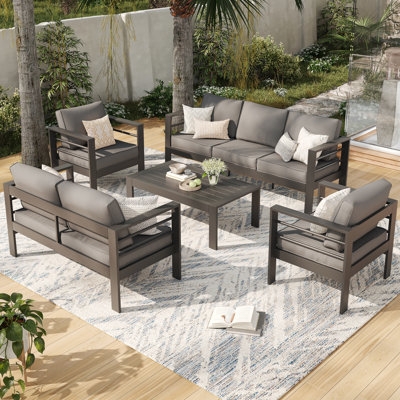 7-8 Person Gray Patio Conversation Sets