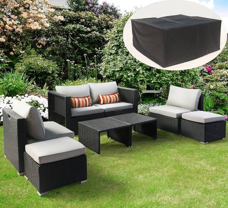 8-Piece Modular Sectional Sofa Set with Dual Coffee Tables for Poolside