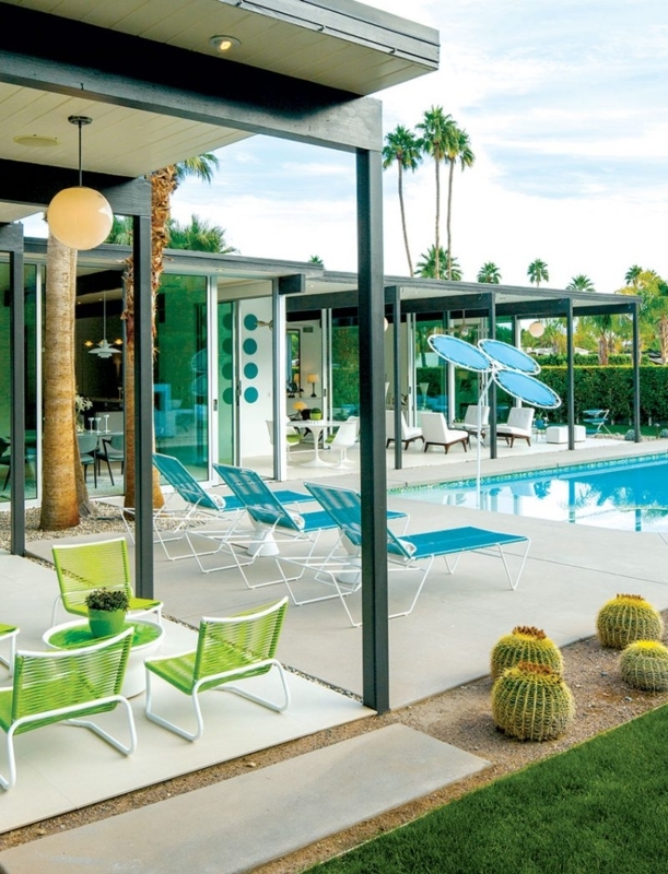 Acapulco Chair White Woven Seat, Retro Outdoor Lounge Area Inspiration