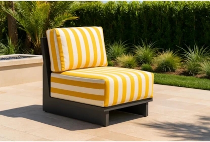 Accent Chair Cabana Stripes Low Profile Metal Frame