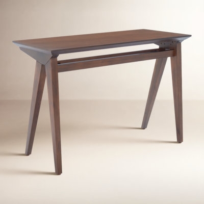 Acorn Finish Writing Desk with Dual Storage Drawers and Tapered Legs