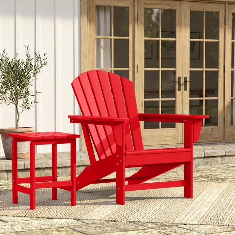 Adirondack Chair Deep Forest Green Slatted Construction Coastal Style