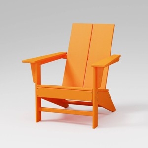 Adirondack Chair, Vibrant Orange Composite, Modern Slatted Back