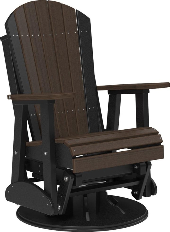 Adirondack Glider Chair Swivel Rocking Base Poly Lumber Two Tone Finish