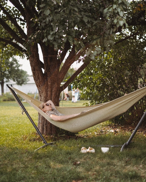 Adjustable Hammock Stand, Black Metal, Modern Backyard