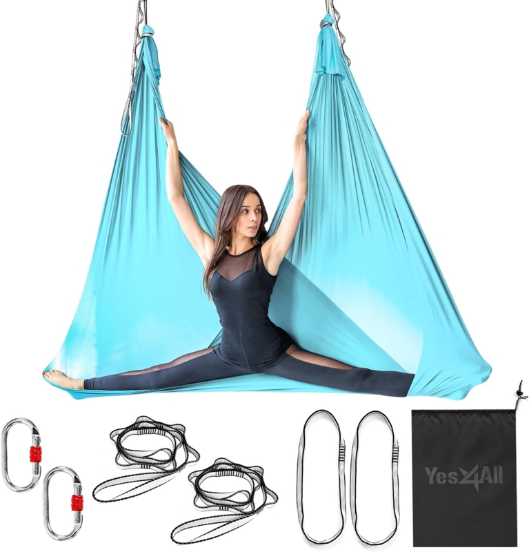 Aerial Yoga Hammock for Aerial Suspension, Lavender Home Gym Setup