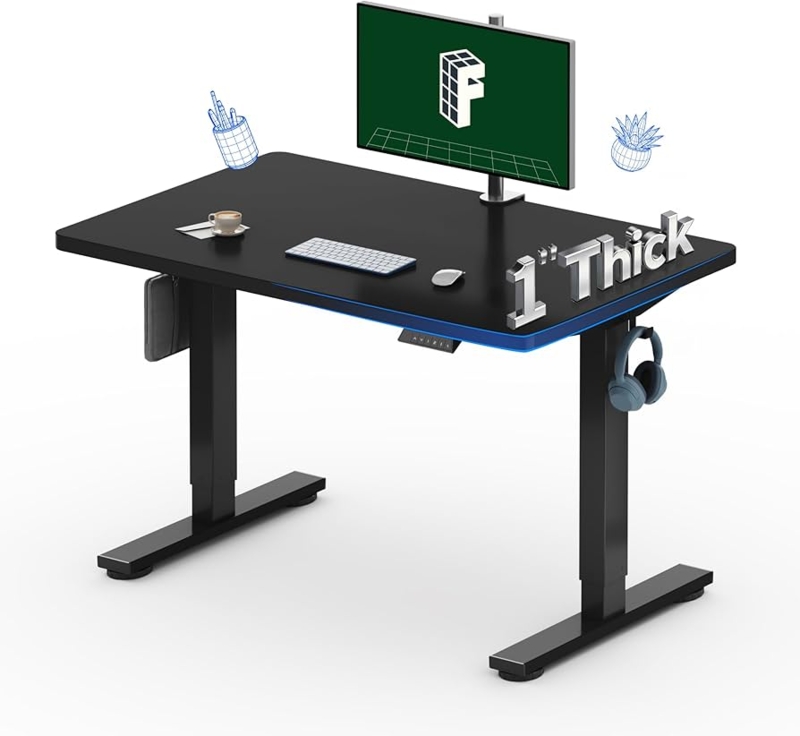 All-Black Electric Standing Desk Minimalist Workstation