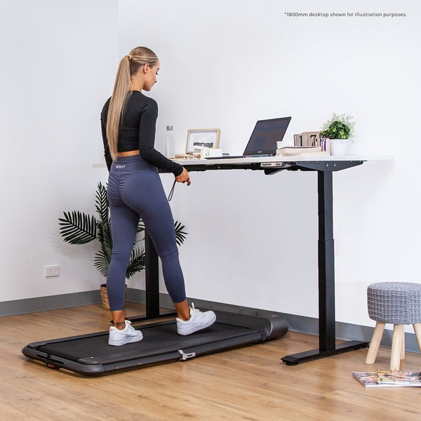 All-White Motorized Standing Desk Scandinavian Minimalist Design